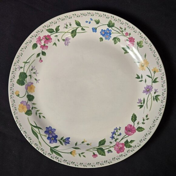 Vintage Farberware 225 English Garden Stoneware 12 1/4" Serving Platter Plate Fl - Picture 2 of 9